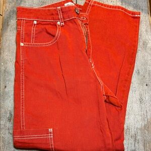 Pull&Bear Orange Straight Jeans Vibrant Style 26 MEX